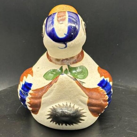 Vintage Mexican Tonala Hand Painted Folk Art Stoneware Duck Figurine Statue - Picture 3 of 8